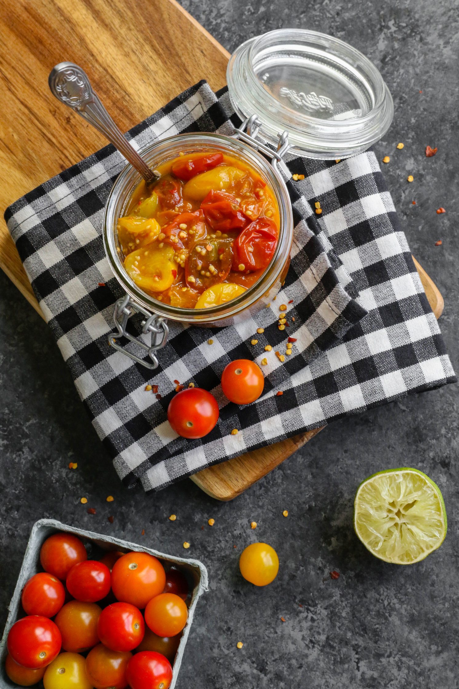 Sweet & Spicy Tomato Jam by Flora & Vino 