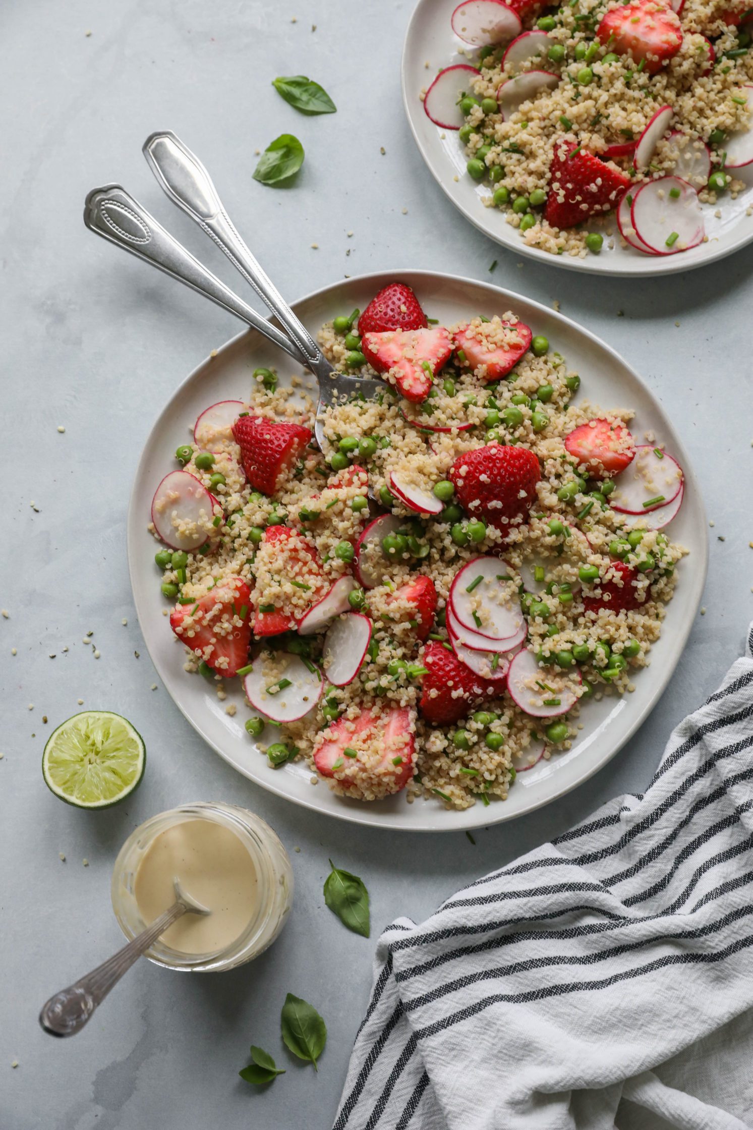 Strawberry Quinoa Salad with Zesty Lime Tahini by Flora & Vino
