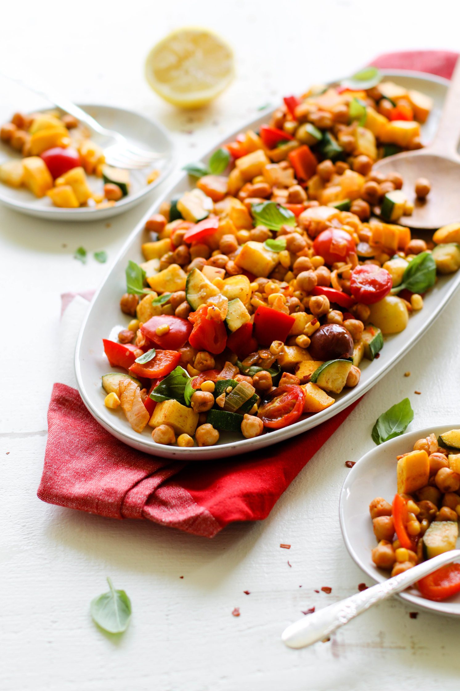 Summer Squash & Chickpea 1-Pan Meal by Flora & Vino