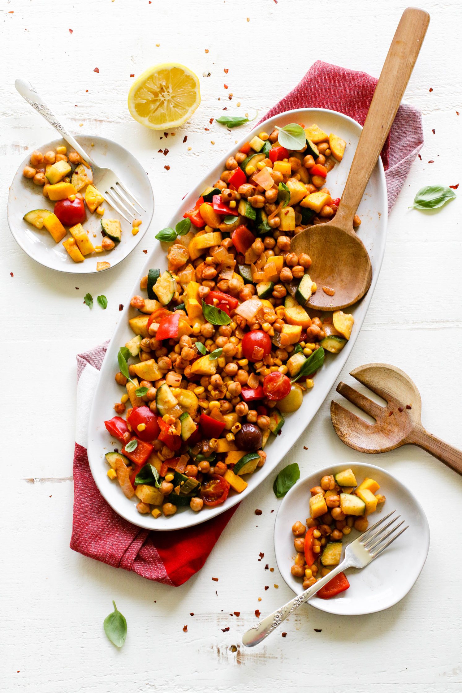 Summer Squash & Chickpea 1-Pan Meal by Flora & Vino