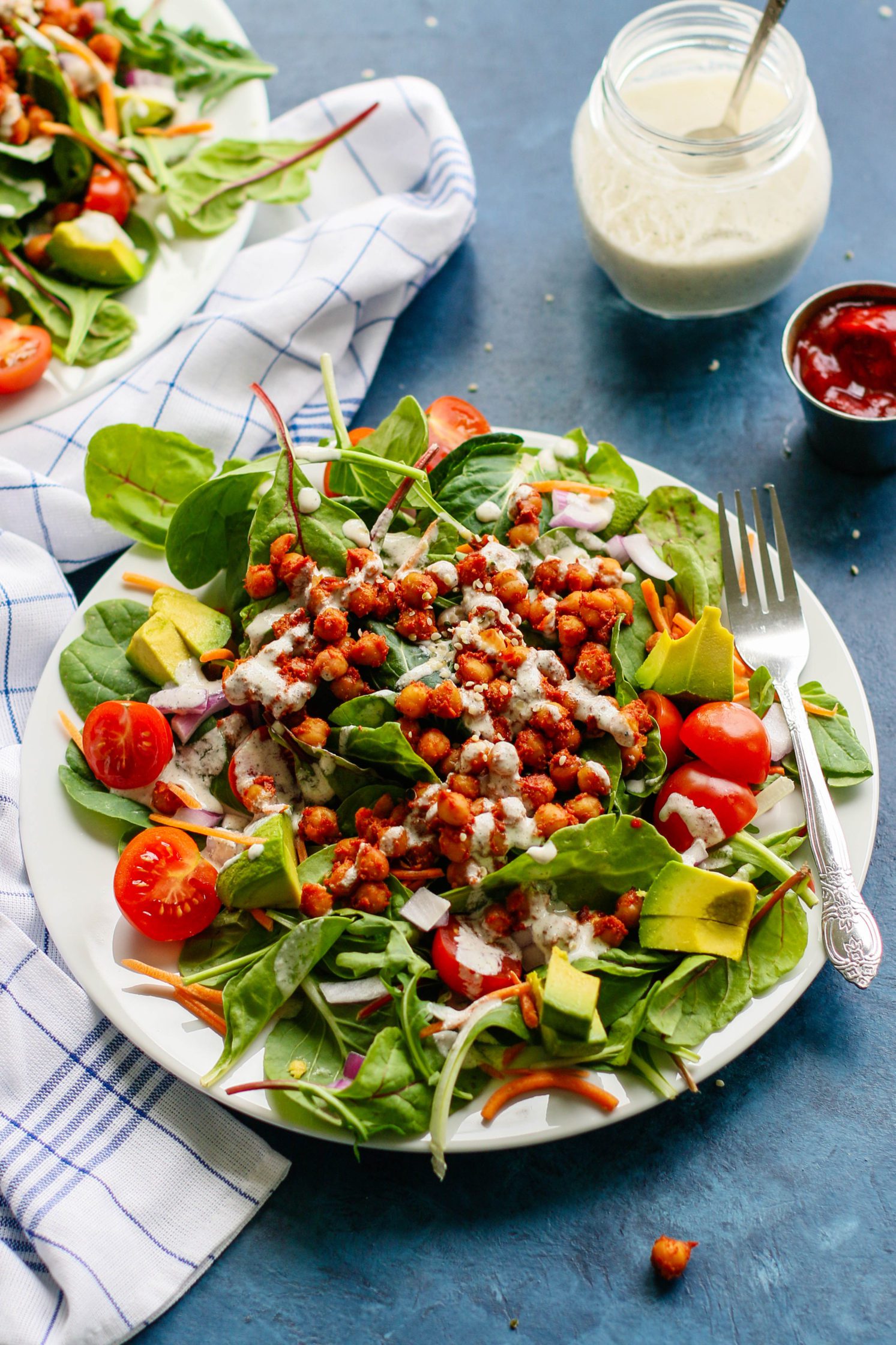 BBQ Chickpea Salad with Creamy Hemp Heart Ranch by Flora & Vino