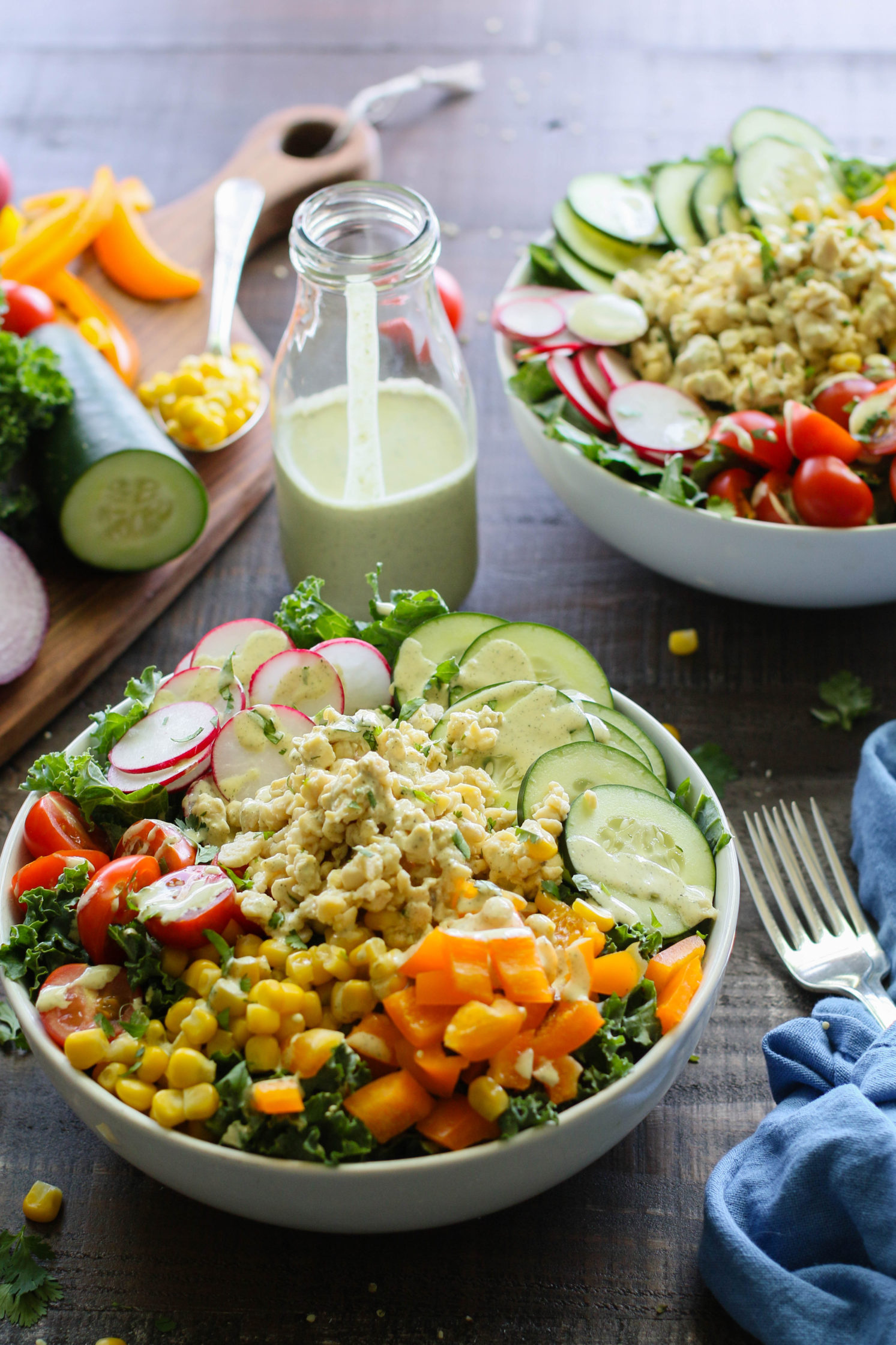 Garden Tempeh Macro Bowls with Hemp Heart Ranch Flora & Vino