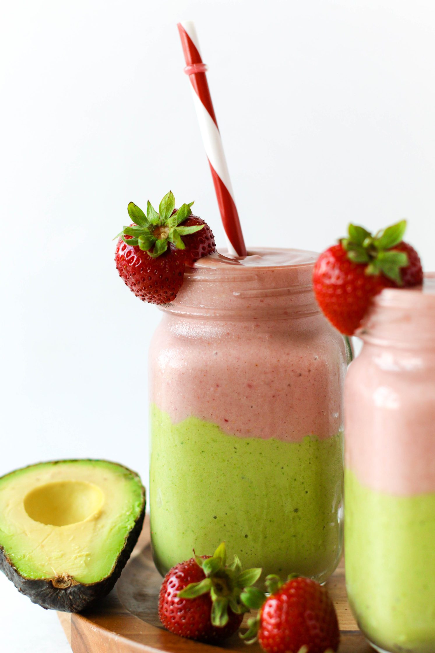 Avocado Strawberry Layered Smoothie - As Easy As Apple Pie