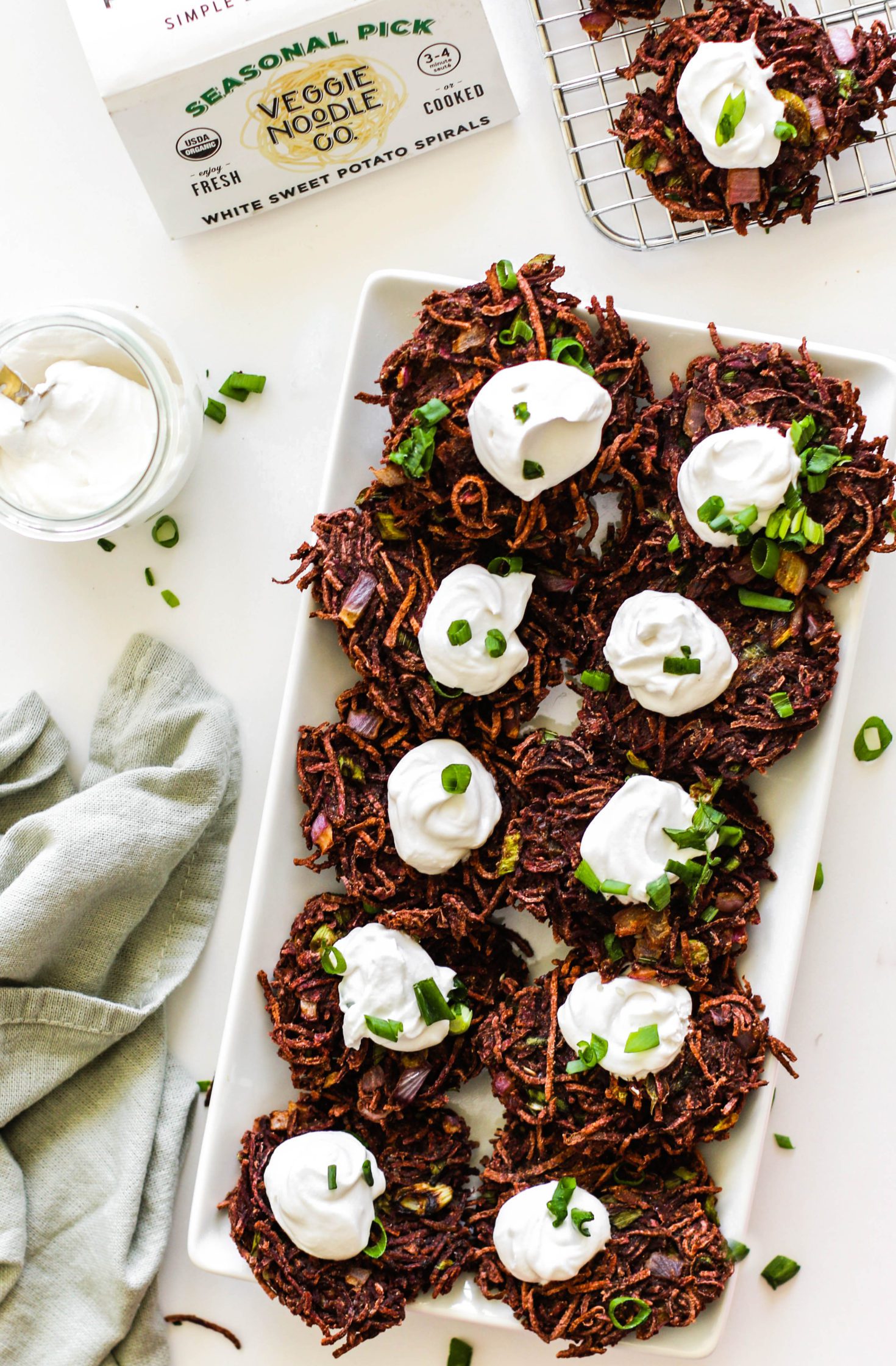 Spiralized Sweet Potato Chili Fritters - Inspiralized