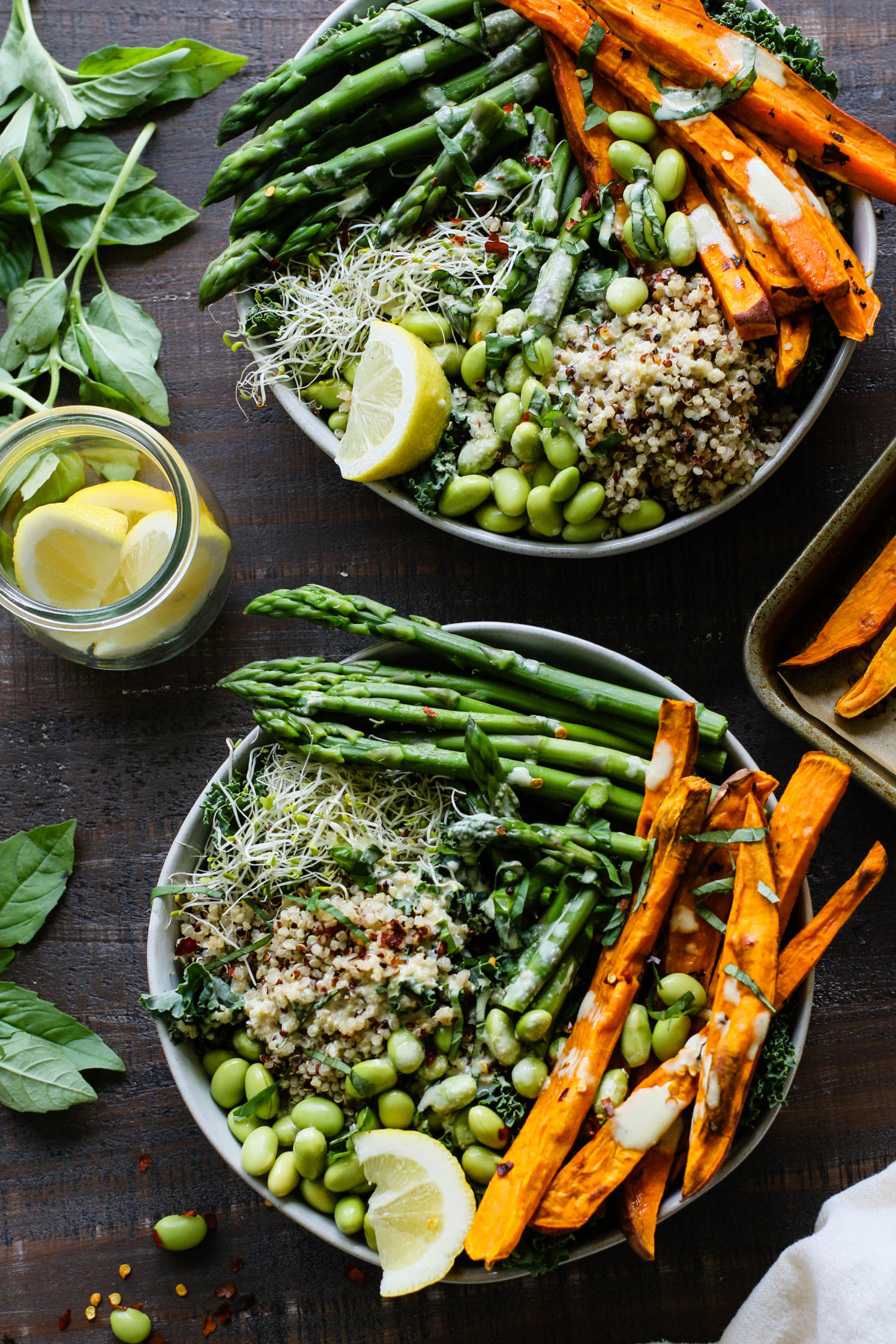 Lemon Basil Buddha Bowls with Lemon Tahini