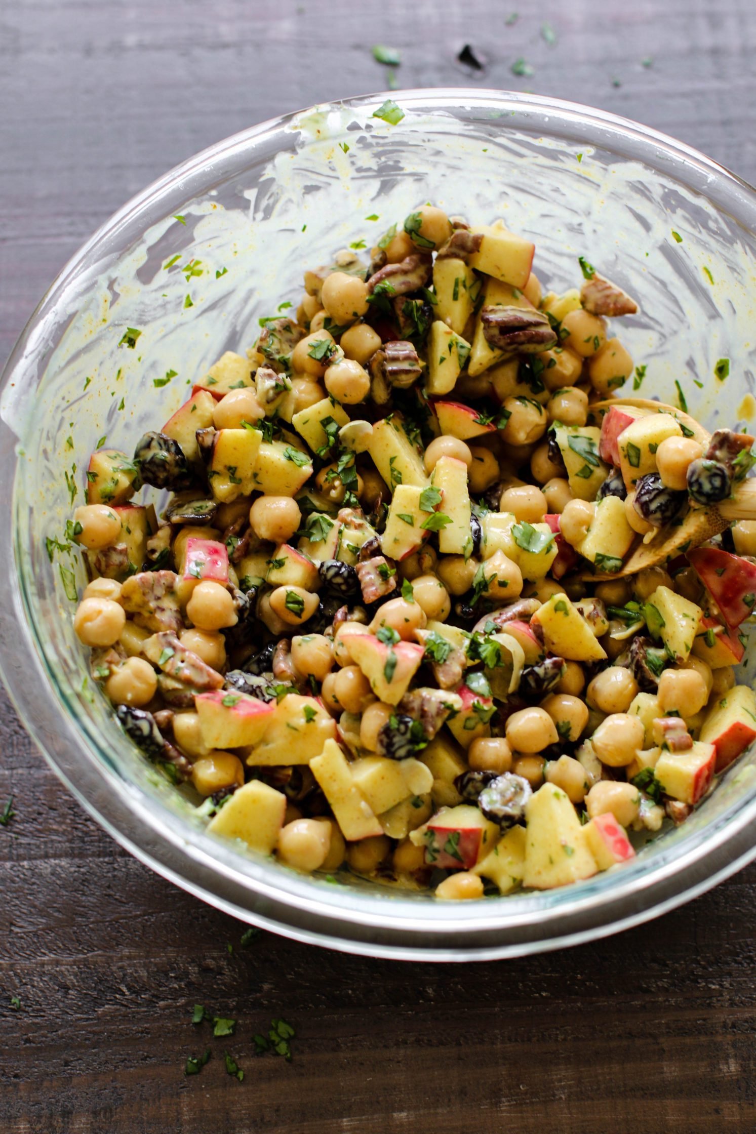 Curried Cranberry Apple Chickpea Salad by Flora & Vino