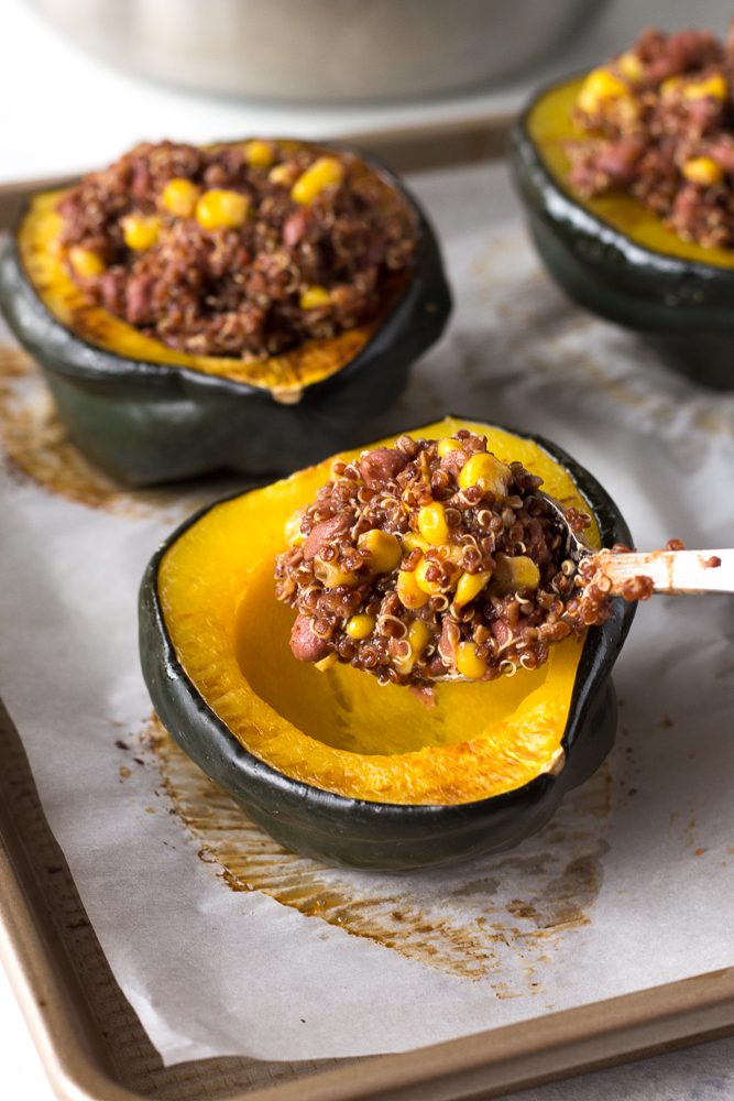Mexican Stuffed Acorn Squash process shot 