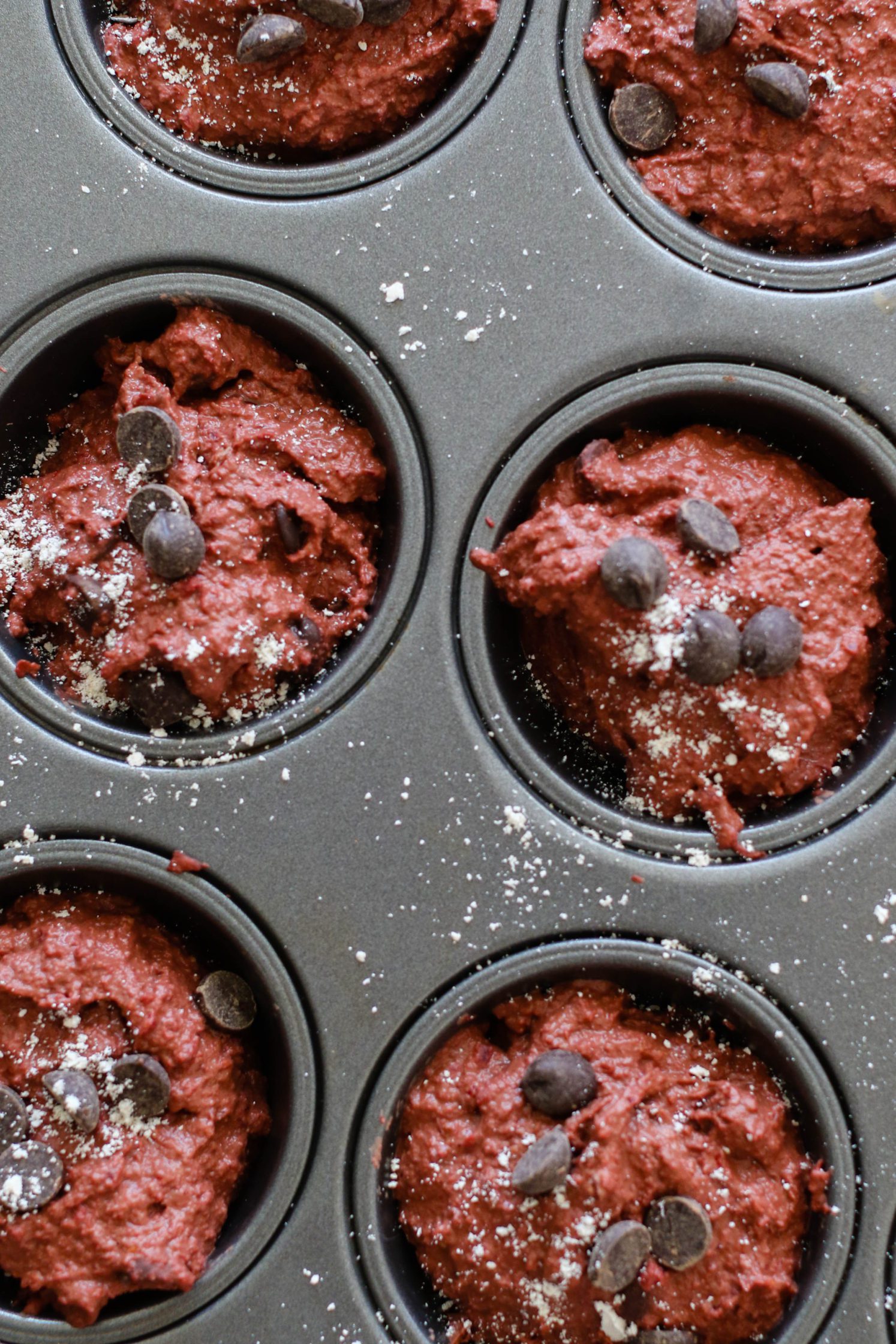 Oil-Free Dark Chocolate Beet Muffins