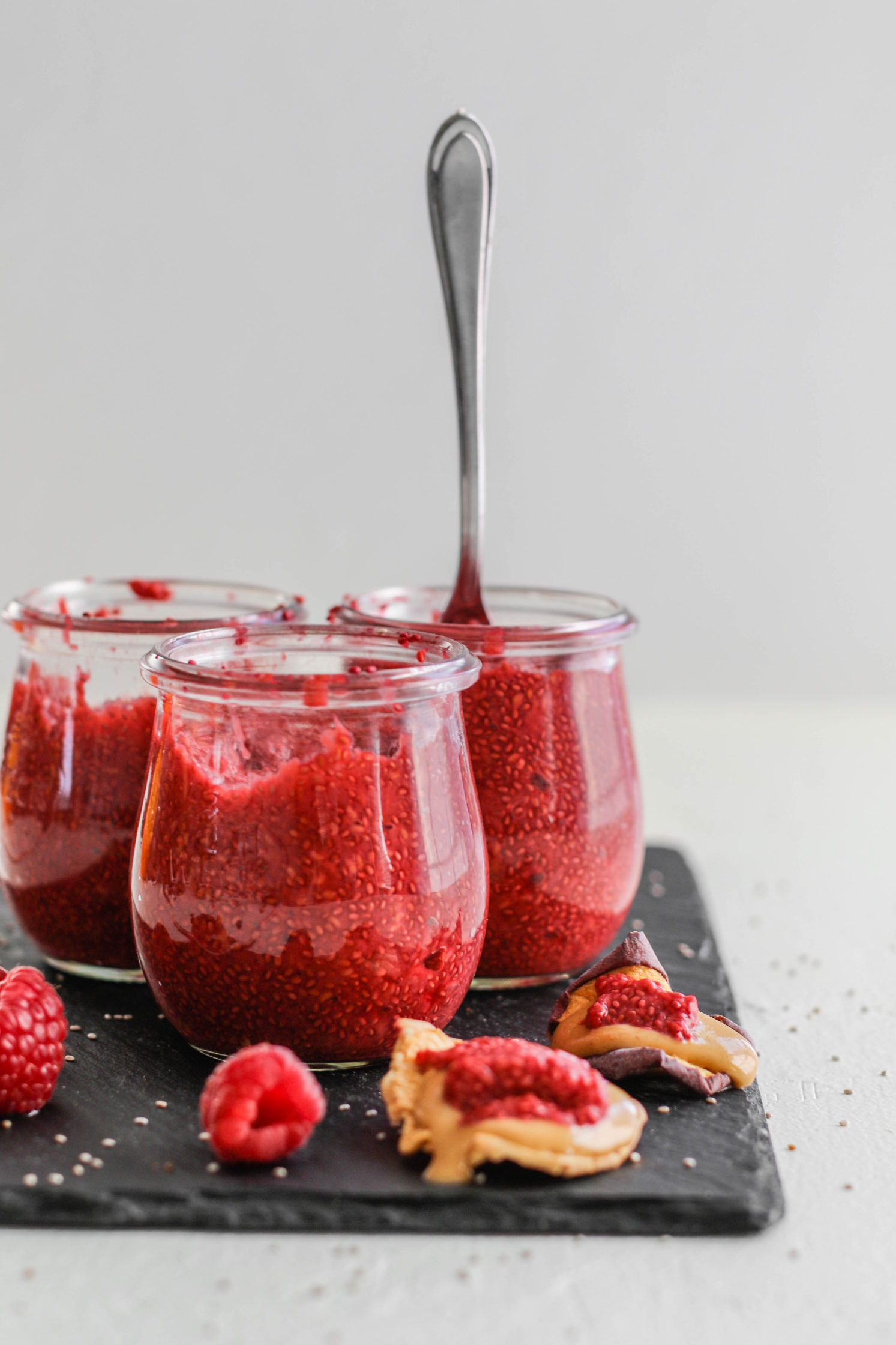 Easy Sugar-Free Raspberry Chia Seed Jam by Flora & Vino