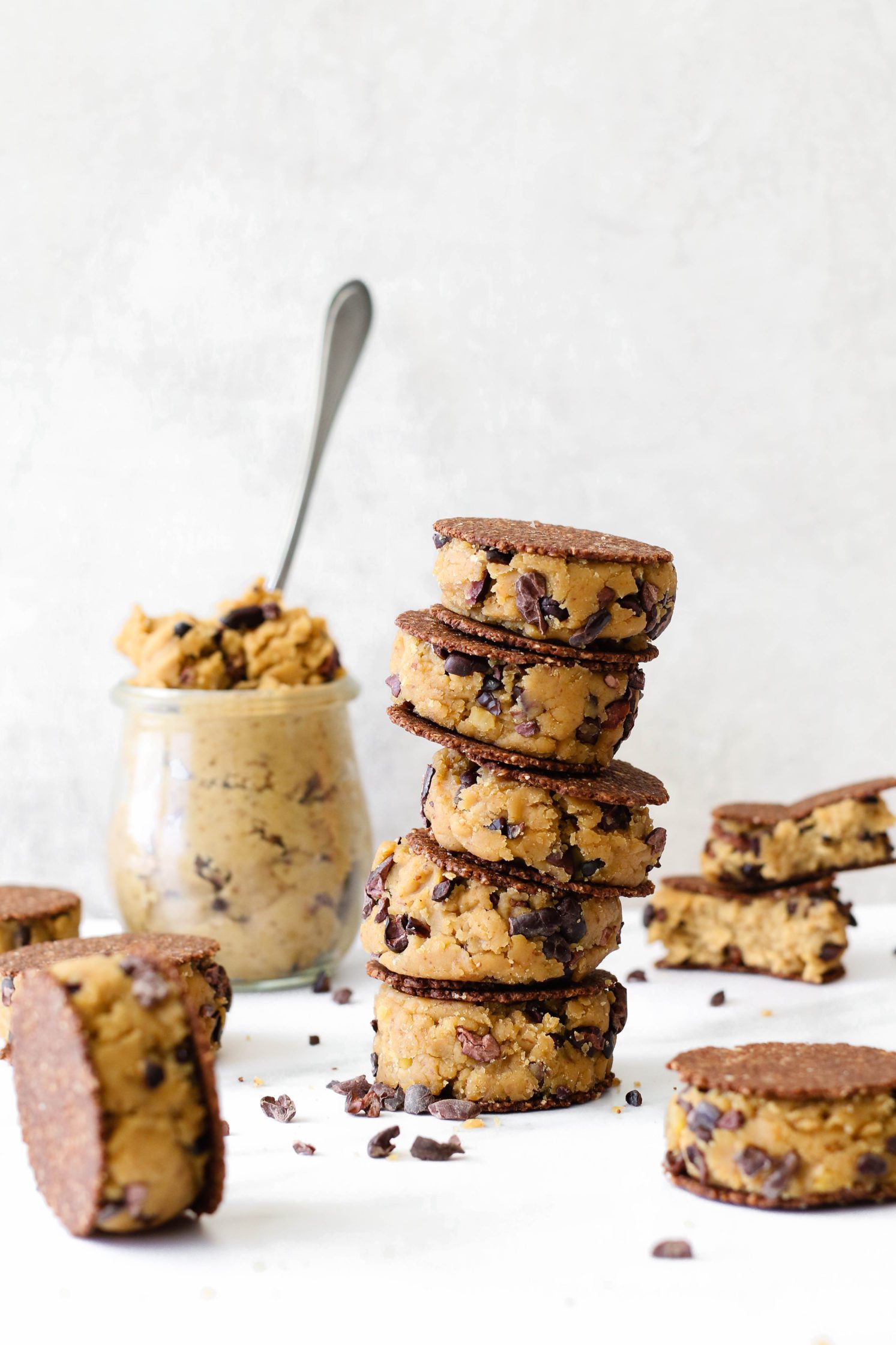 vegan cookies dough "snackwiches" stacked by Flora & Vino