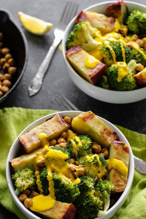 Japanese Yam Bowl with Turmeric Carrot Cashew Sauce Flora & Vino