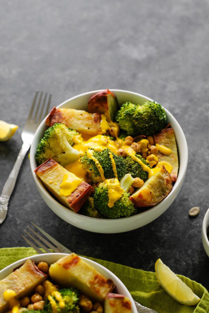 Japanese Yam Bowl with Turmeric Carrot Cashew Sauce Flora & Vino