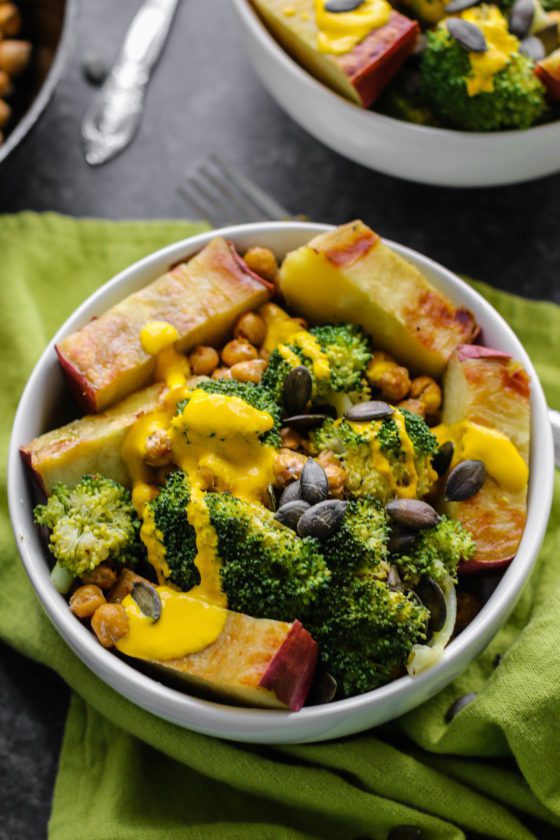 Japanese Yam Bowl with Turmeric Carrot Cashew Sauce Flora & Vino
