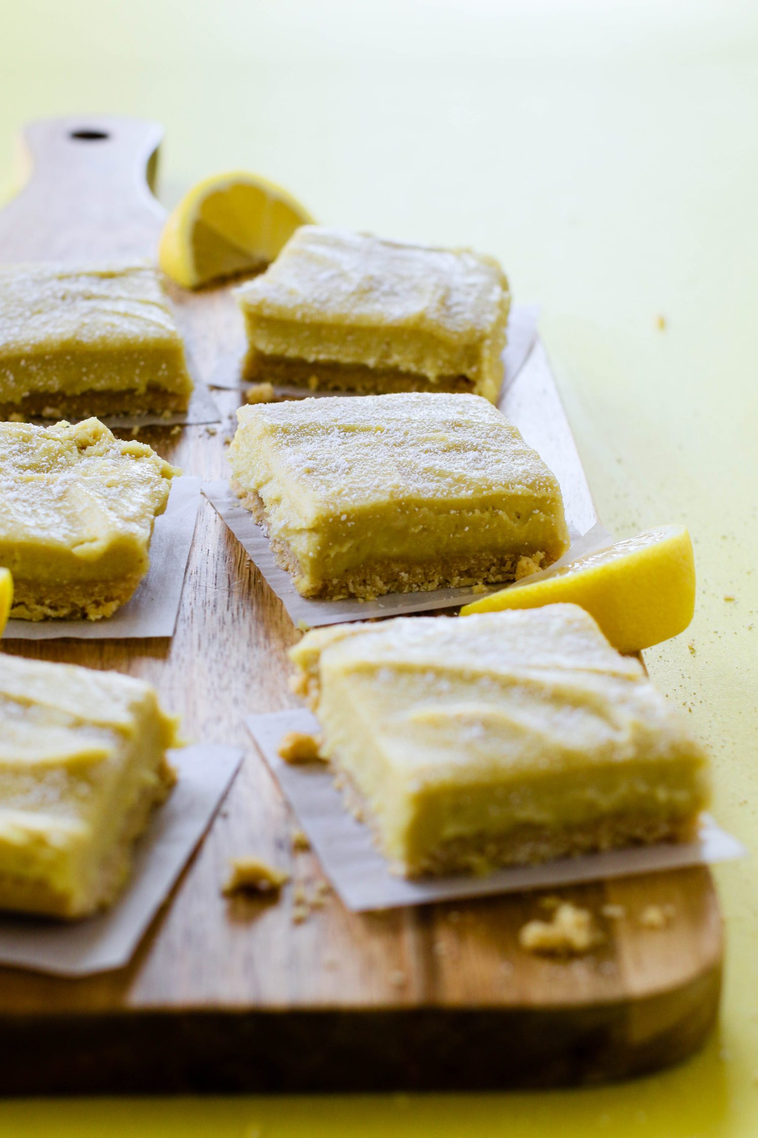Raw Lemon Pie Bars with "Cocoroon" Crust by Flora & Vino