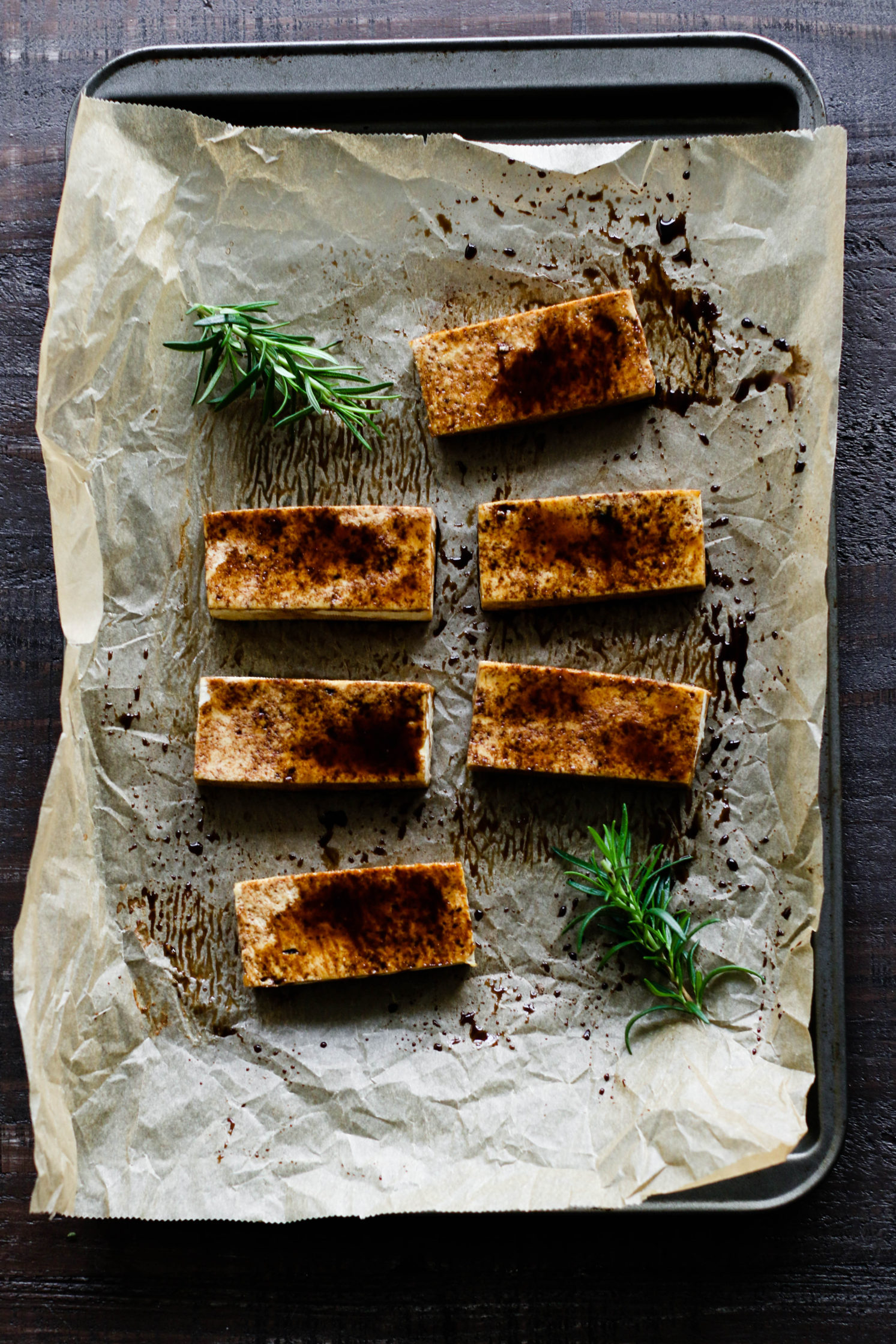 Rosemary Balsamic Glazed Tofu with Asparagus