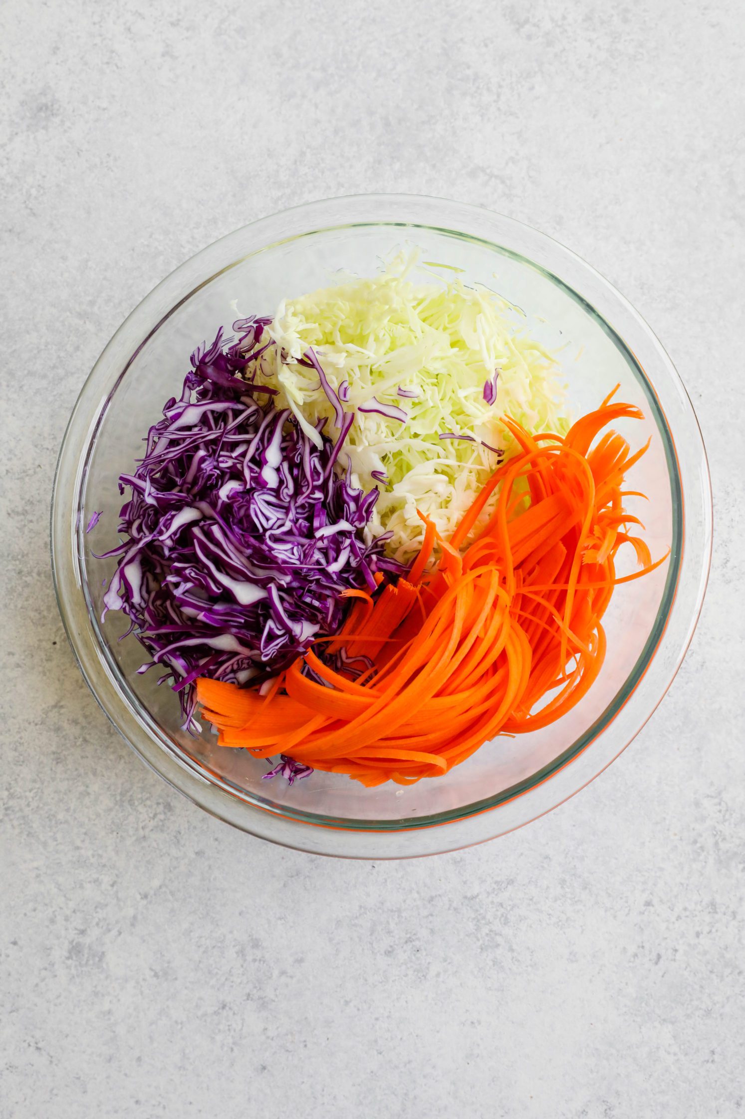 Vegan Pineapple Coleslaw raw in mixing bowl