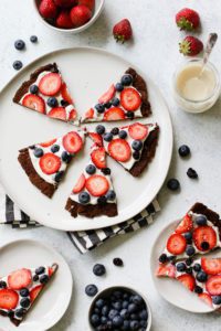 Chocolate Greek Yogurt Protein Pancake Pizza by Flora & Vino