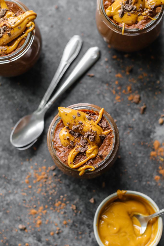 Vegan Chocolate Peanut Butter Pudding Recipe - Flora & Vino