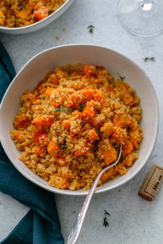 Roasted Butternut Squash Quinoa Risotto & Pinot Noir by Flora & Vino