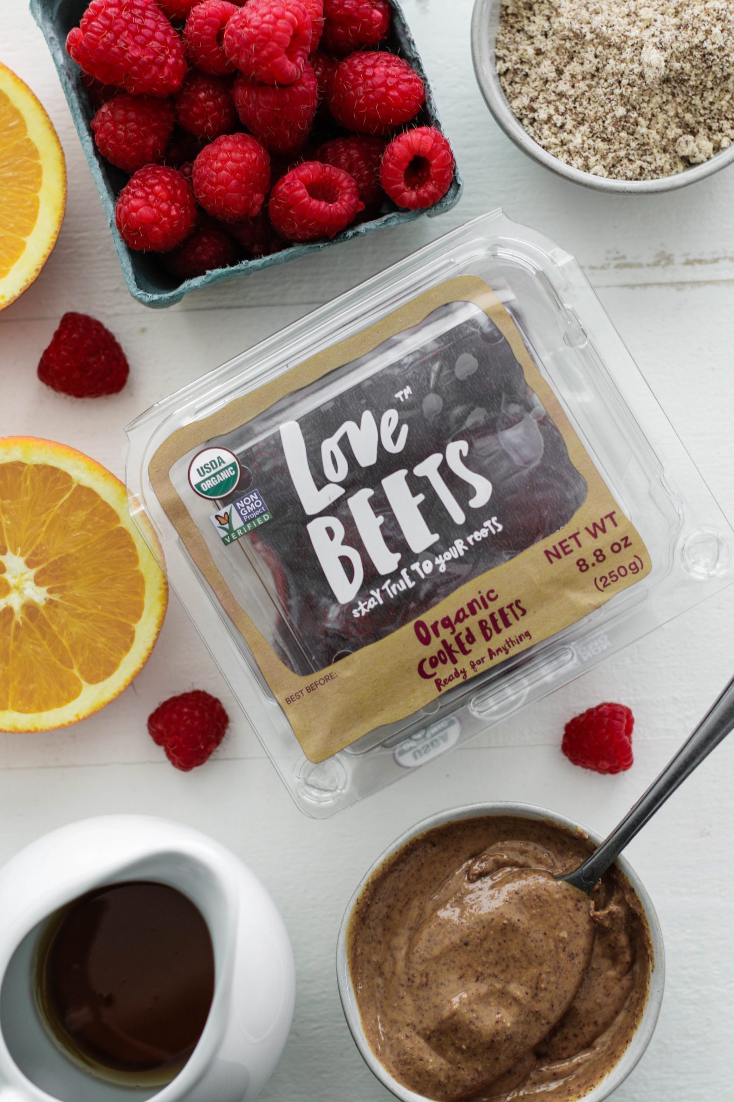 Raspberry-Beet Almond Flour Thumbprint Cookies ingredients by Flora & Vino