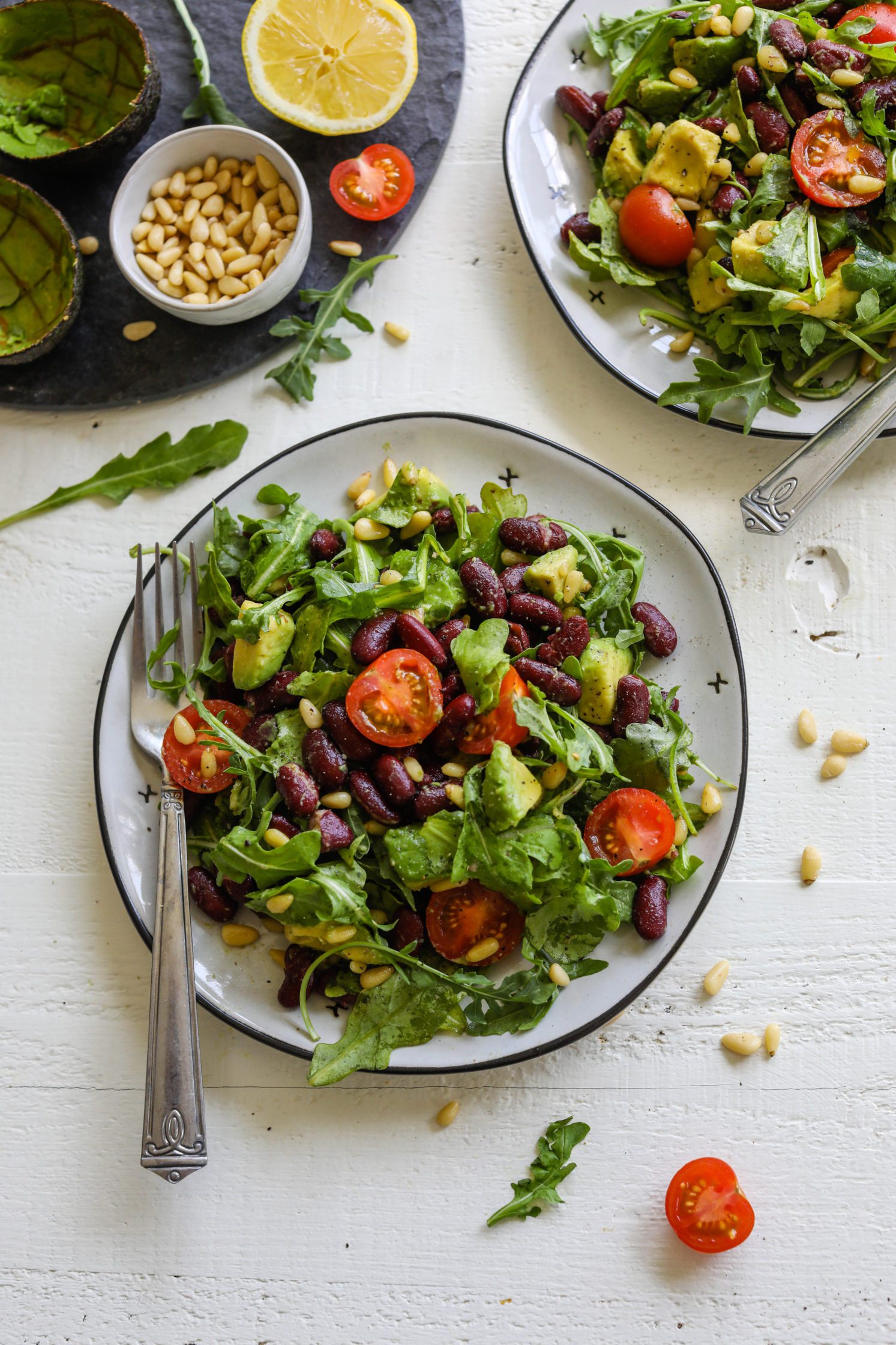 Kidney Bean Arugula Salad Recipe - Flora & Vino