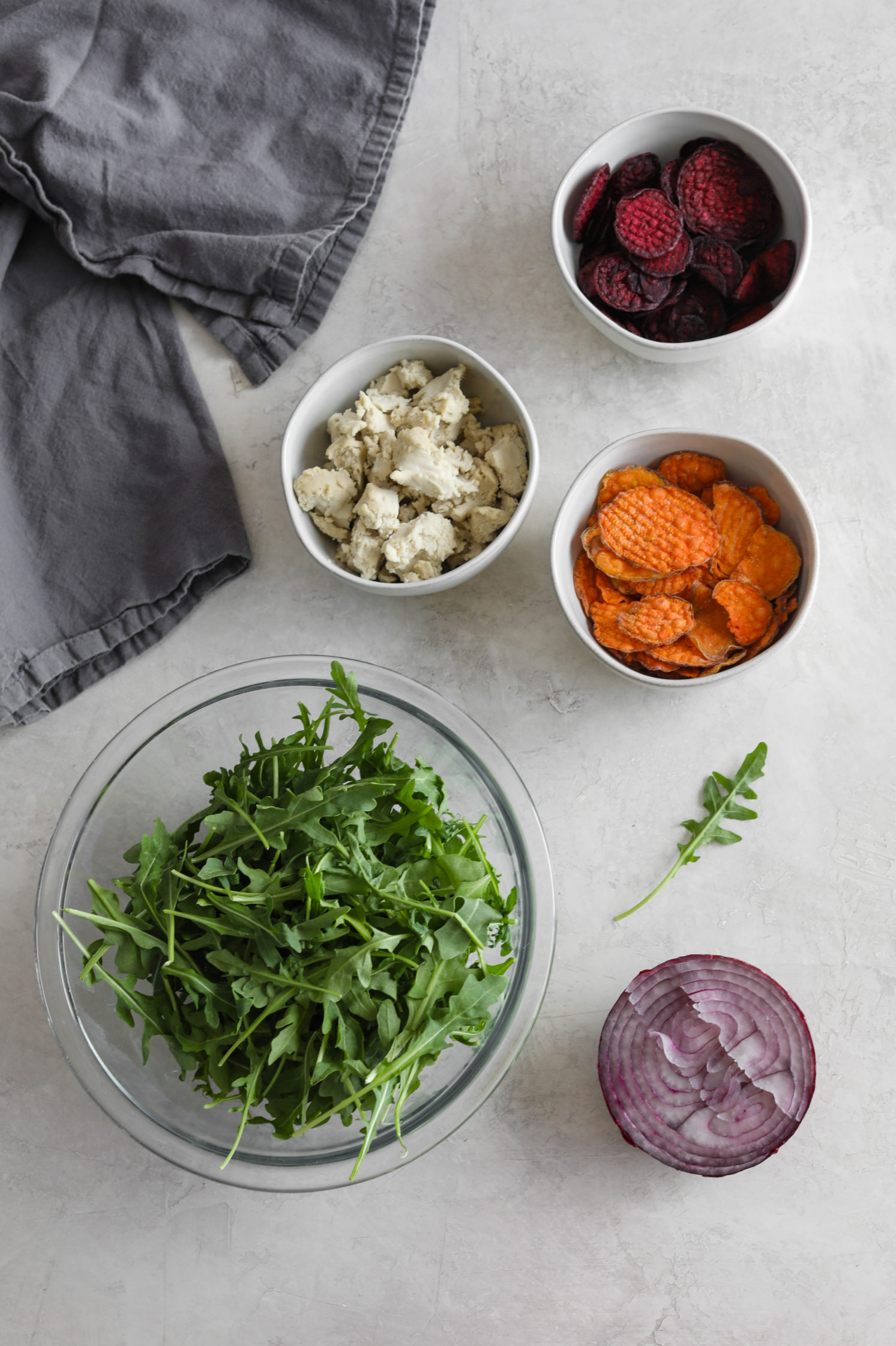 Root Veggie Chip Arugula Salad Ingredients
