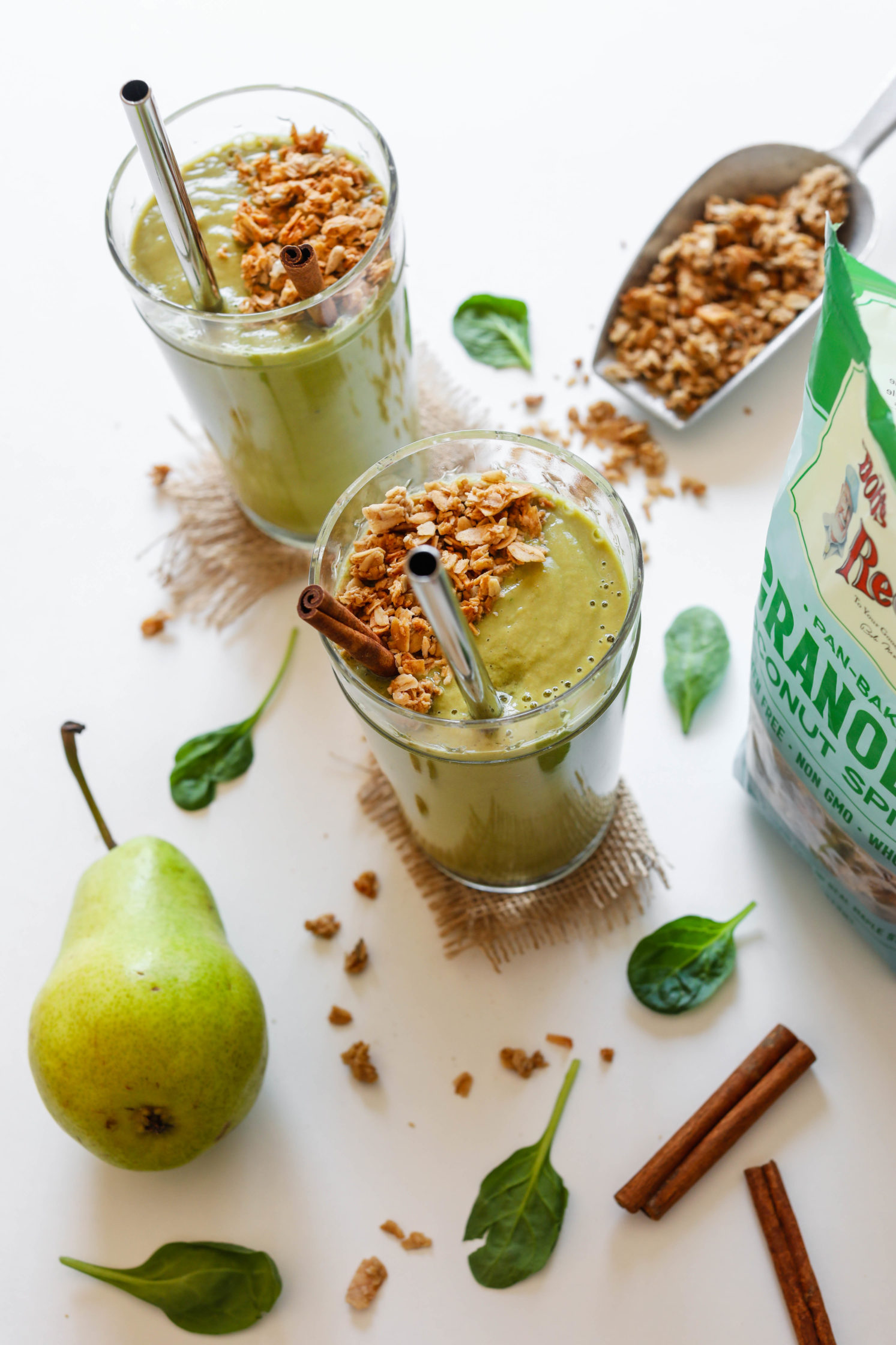 Spiced Green Pear Protein Shake by Flora & Vino 