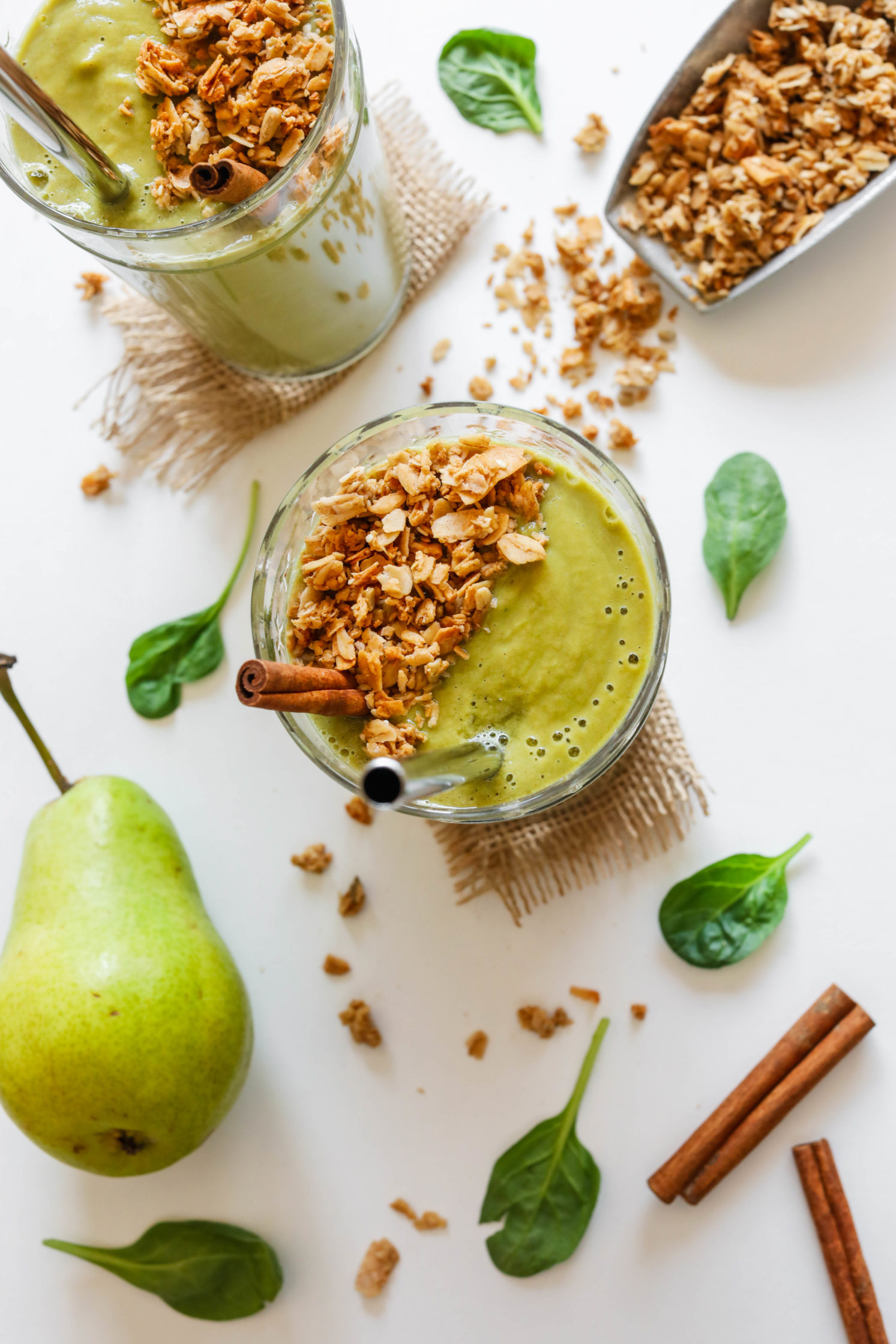Spiced Green Pear Protein Shake by Flora & Vino 