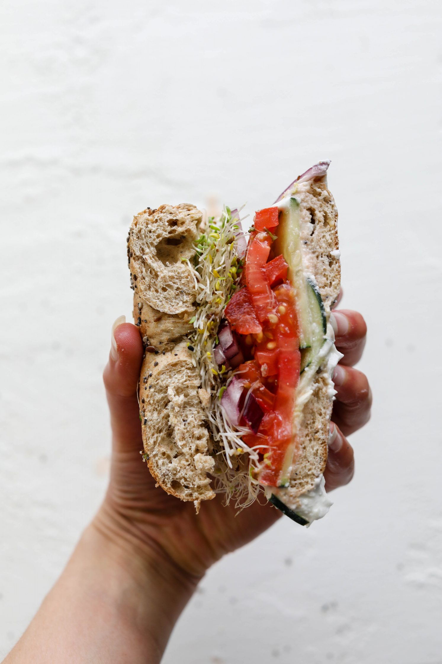 Coconut Cream Cheese Bagel Sandwiches by Flora & Vino 