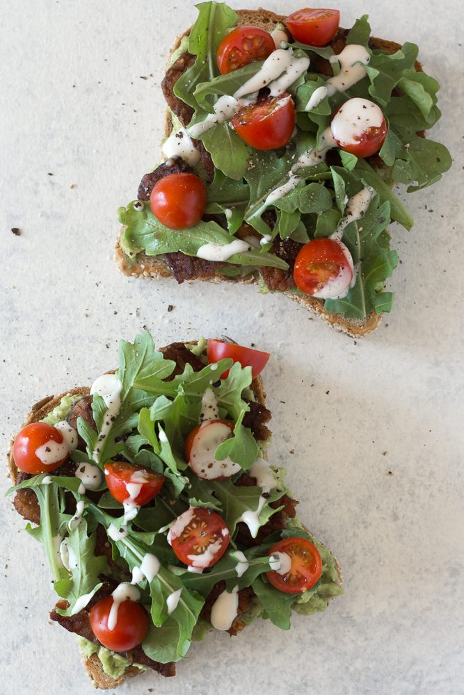 Tempeh, Lettuce, Avocado, & Tomato (TLAT) Toast Recipe - Flora & Vino