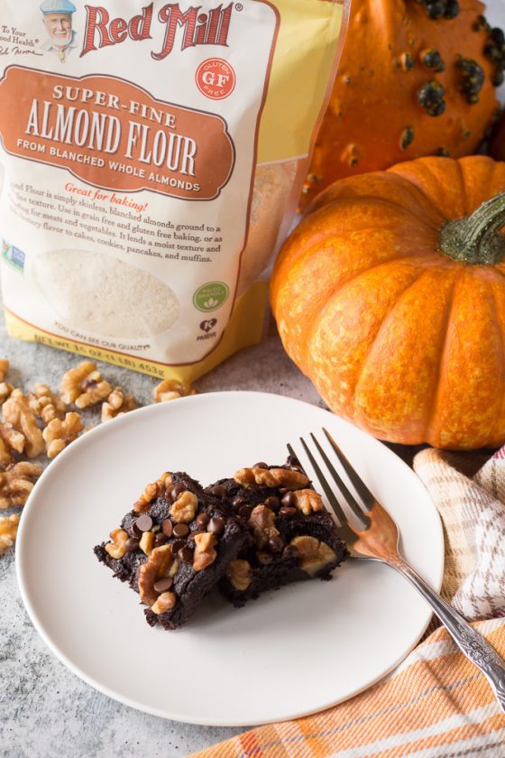 Pumpkin Almond Butter Brownies made grainfree Flora & Vino