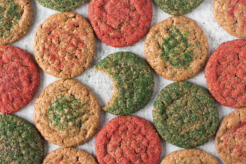 SunButter Sugar Cookies in a row with a bite out of one by Flora & Vino 