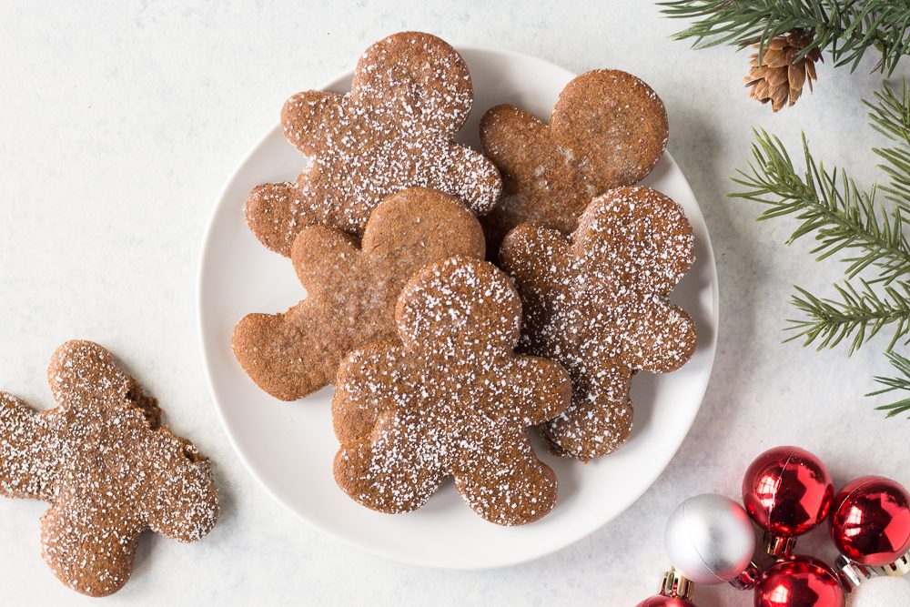 Vegan & Gluten-Free Gingerbread Cookies served on plate by Flora & Vino 