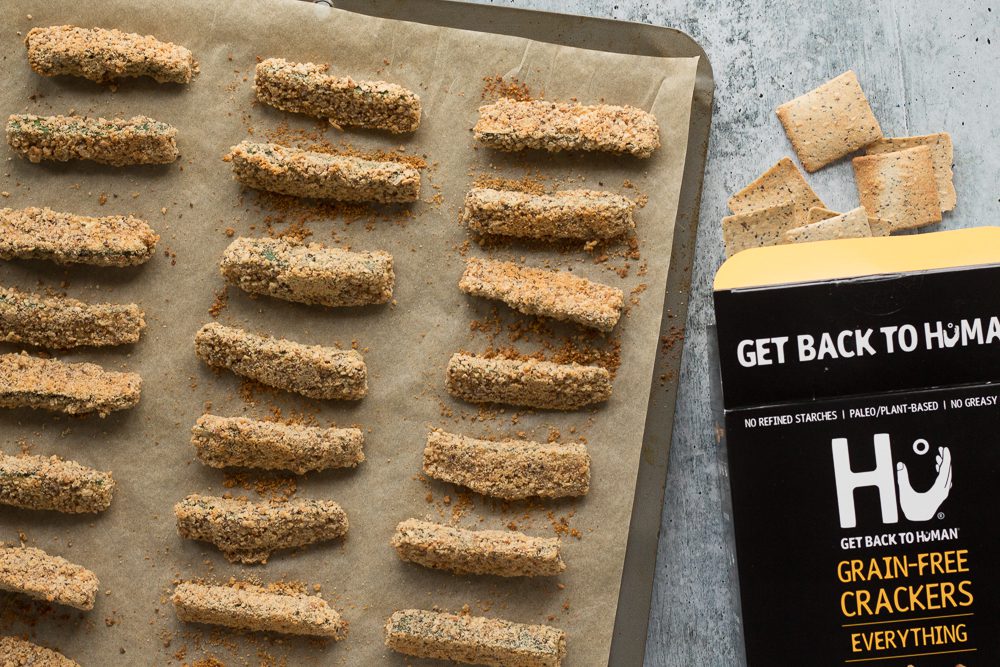 Cracker Crusted Zucchini Fries process shot by Flora & Vino 