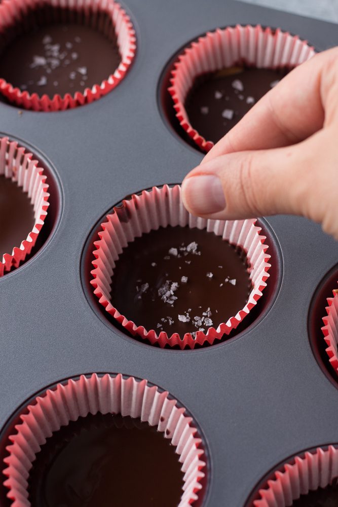 Easy Almond Butter Cups process shot by Flora & Vino