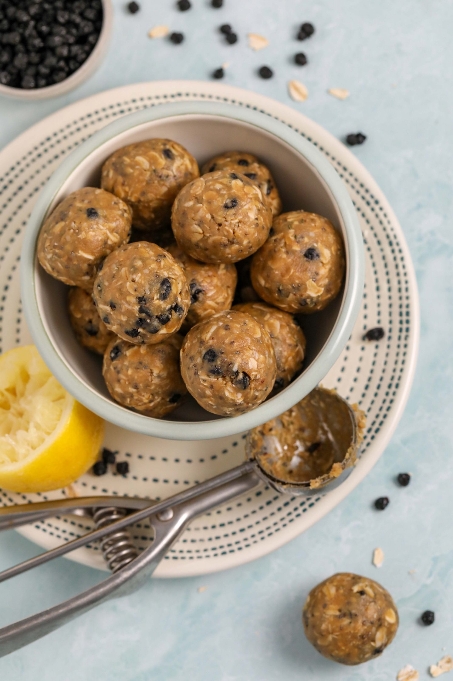 Blueberry Muffin Energy Balls by Flora & Vino