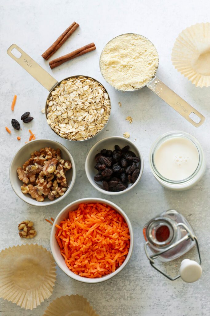 Carrot Cake Almond Flour Muffins ingredients