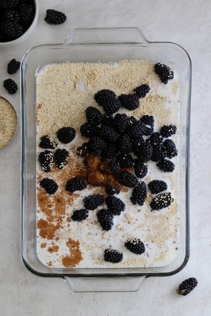 Blackberry Baked Quinoa process photo by Flora & Vino