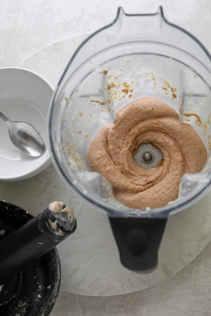 strawberry mango smoothie bowl blended in Viatmix