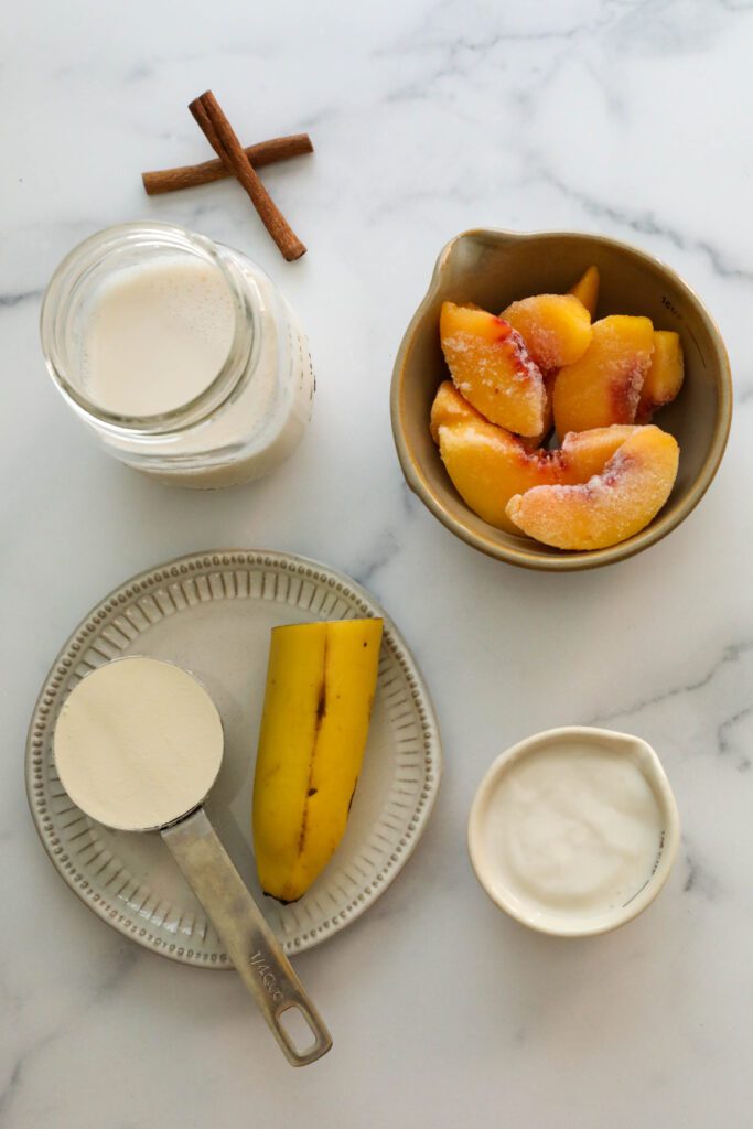 Vegan Peaches and Cream Protein Smoothie