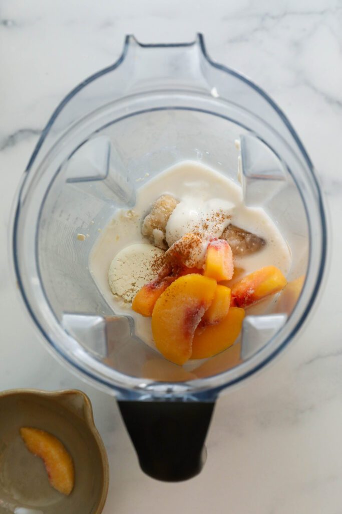 Vegan Peaches and Cream Protein Smoothie