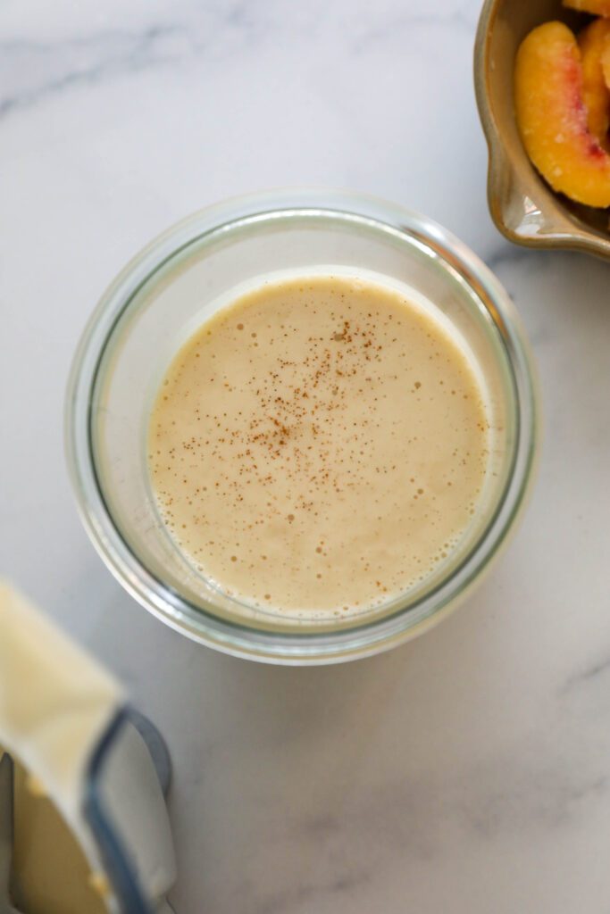 Vegan Peaches and Cream Protein Smoothie