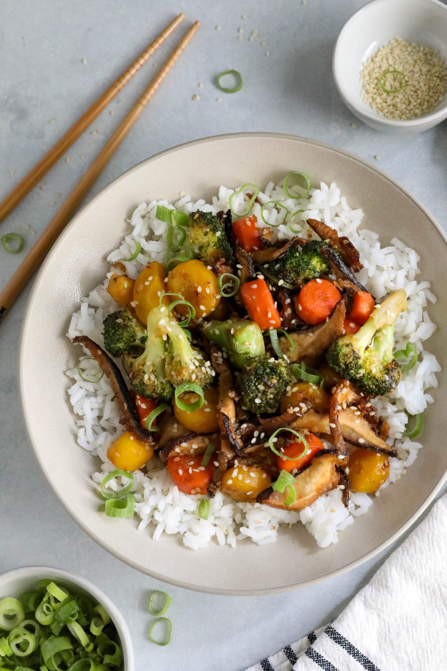 Sesame Shiitake & Broccoli StirFry Flora & Vino