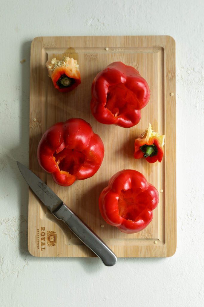 Spanish Rice & Beans Stuffed Peppers process photo by Flora & Vino