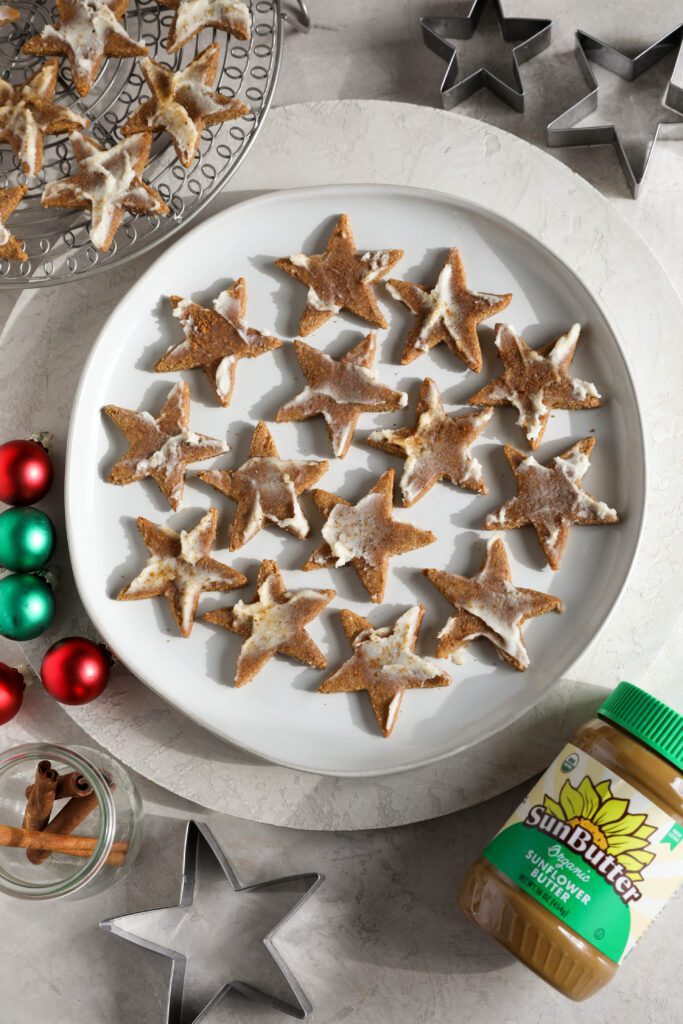 Cinnamon SunButter Star Cookies (Zimtsterne) by Flora & Vino