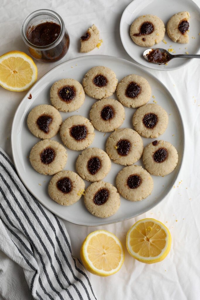 Lemon Almond Flour Thumbprint Cookies by Flora & Vino