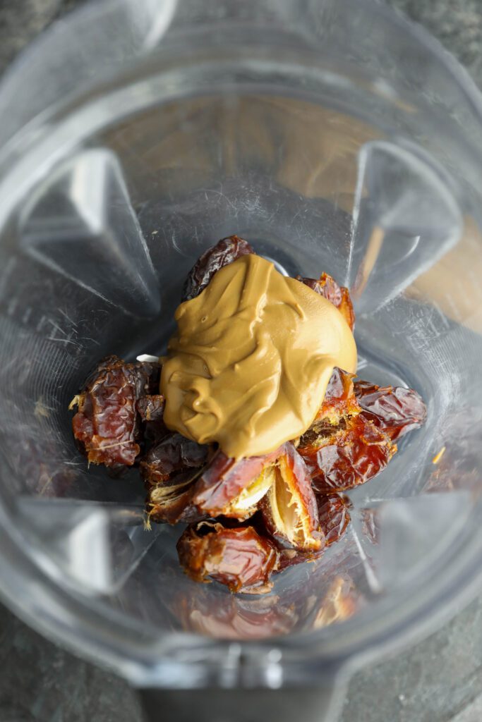 dates and SunButter in Vitamix blender by Flora & Vino