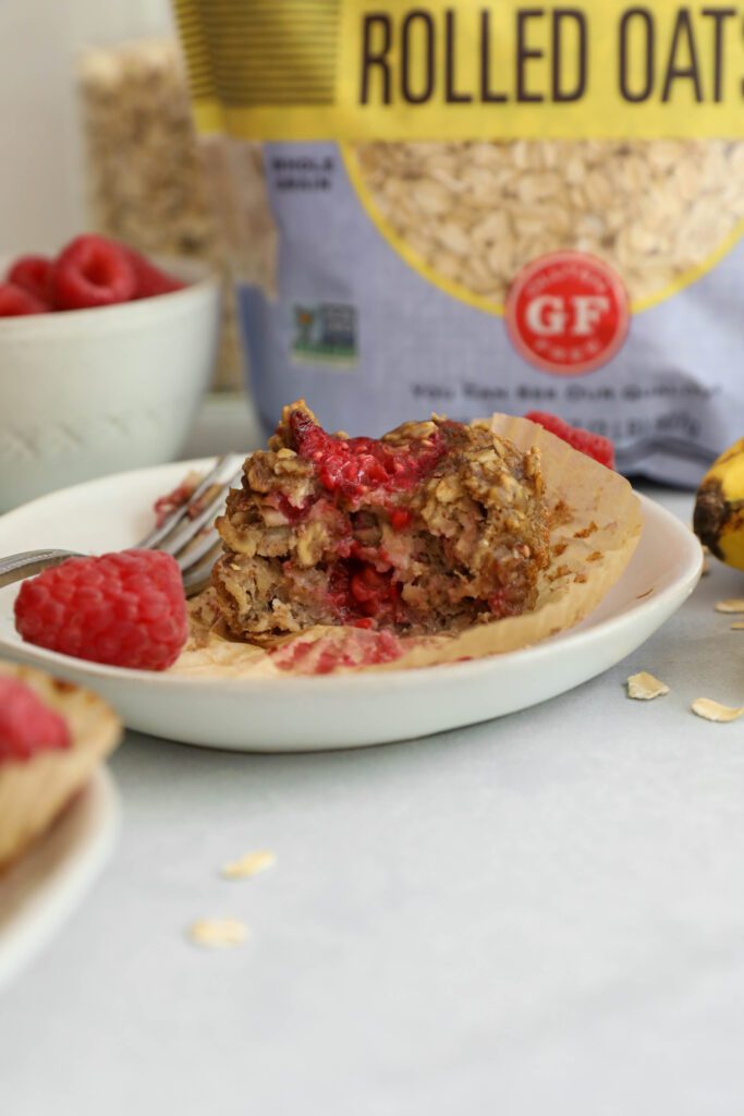 Raspberry Baked Oatmeal Cups by Flora & Vino