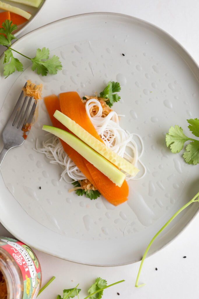 Kimchi Summer Rolls process photo by Flora & Vino 