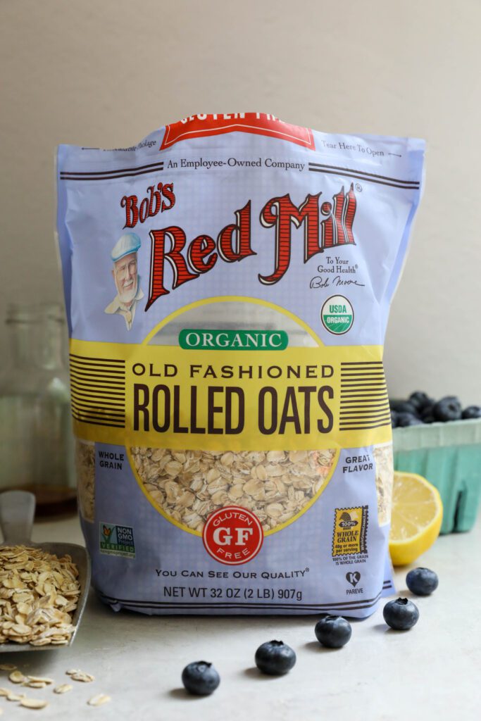 Bob's Red Mill Gluten-Free Organic Old-Fashioned Rolled Oats in a bag by Flora & Vino
